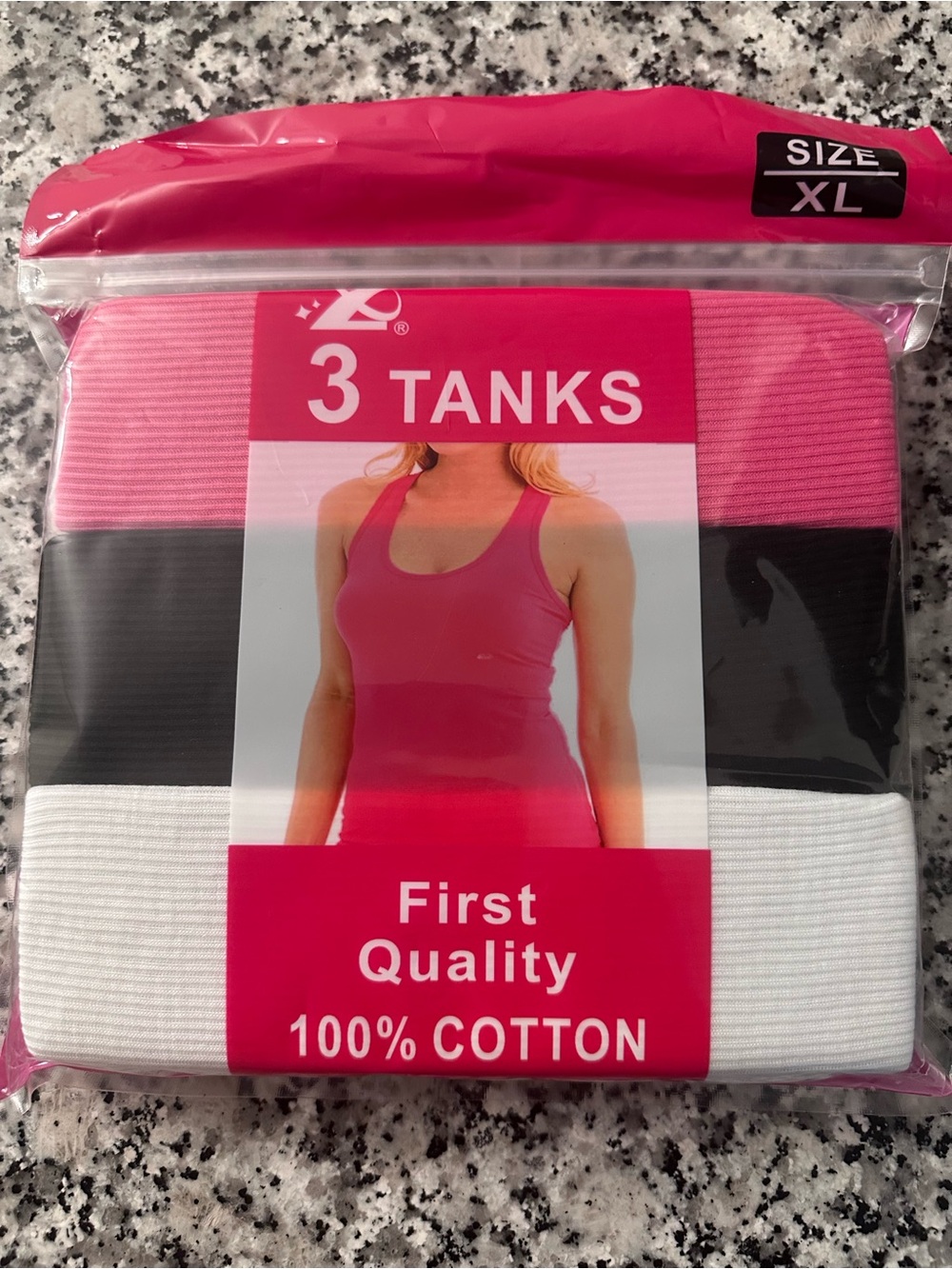 3-Pack Women’s Cotton Tank Tops - Pink, Black, White